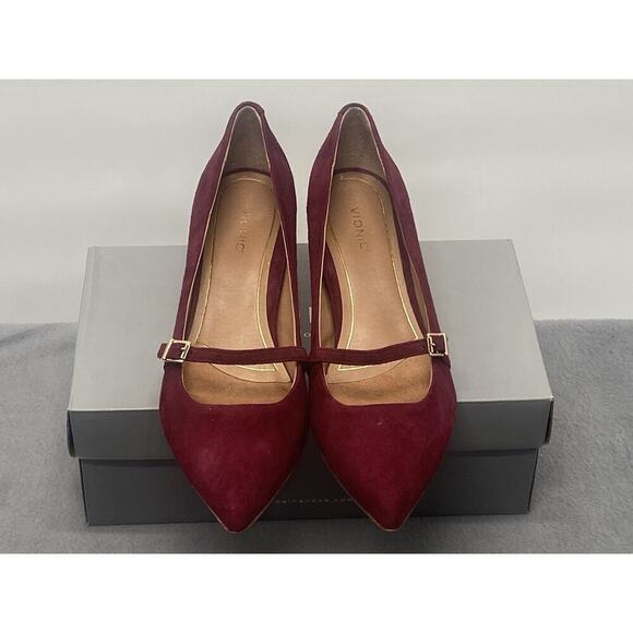 Vionic Women’s Minnie Wine Kitten Heel Pumps Size 12 Office Preppy Career Dressy - Picture 1 of 5
